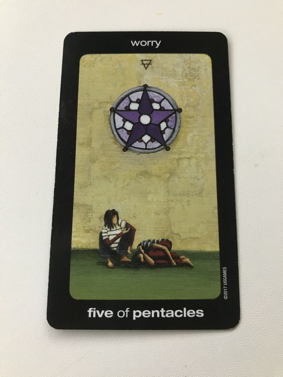 sun and moon tarot : five of pentacles - worry