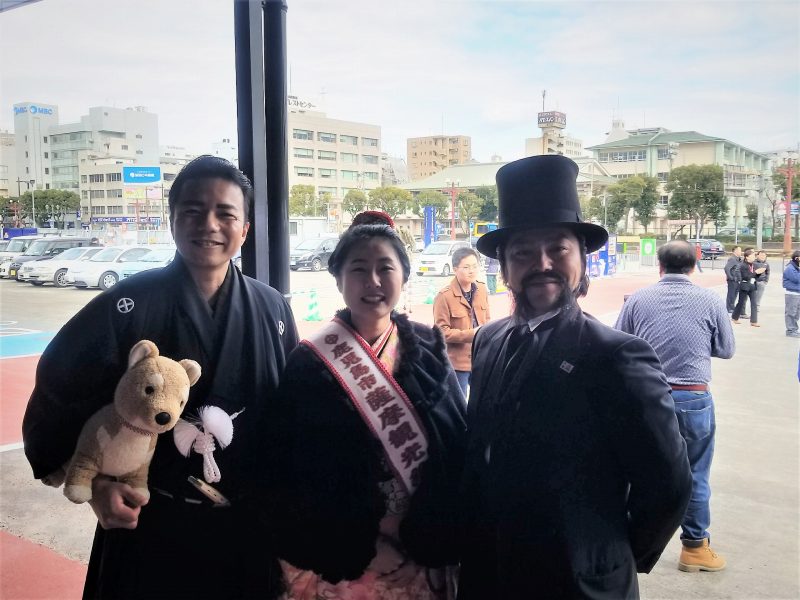 西郷隆盛＆大久保利通＆篤姫と記念撮影