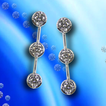 THE LAZARE DIAMOND ピアス 3石 ダイヤ0.60荒川静香 アクセサリー Pt 