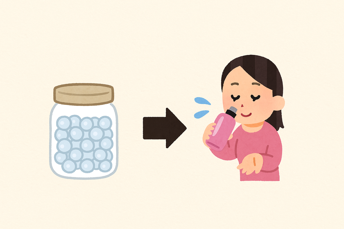 香水ビーズの作り方を説明するイラスト