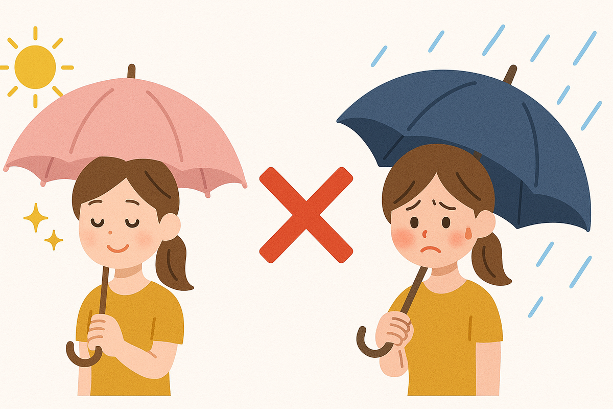 日傘を使わないと後悔する3つの理由のイラスト