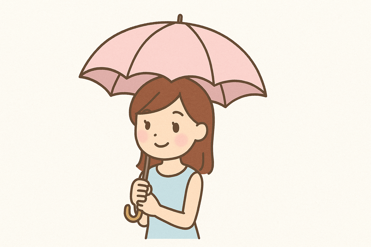 美しい人ほど日傘を選ぶ3つの理由のイラスト
