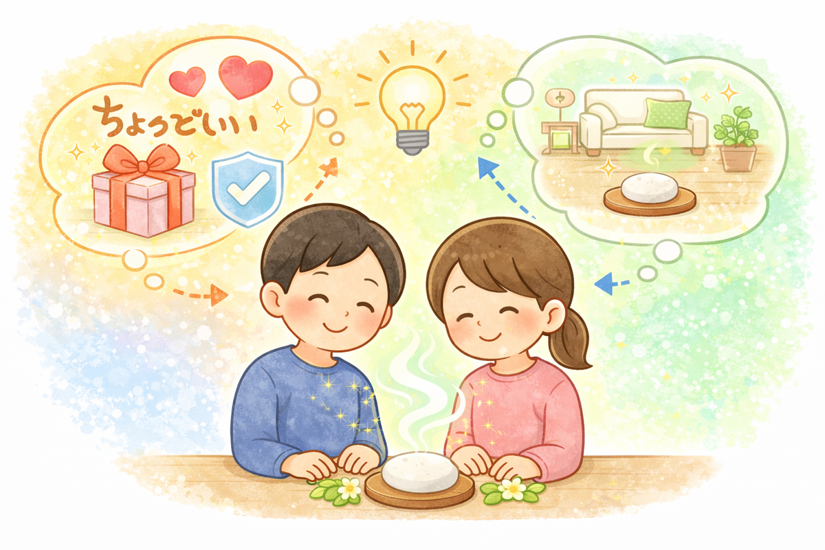 仕組みを理解するとアロマストーンを選びたくなる理由のイラスト