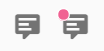 新着コメントがない場合(左)とある場合(右)のアイコン