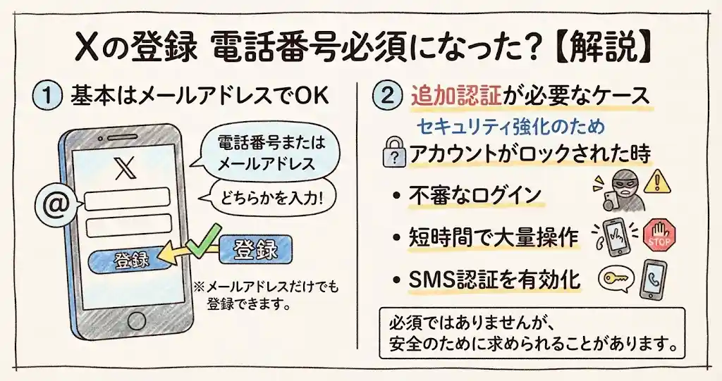 x電話番号必須になった?