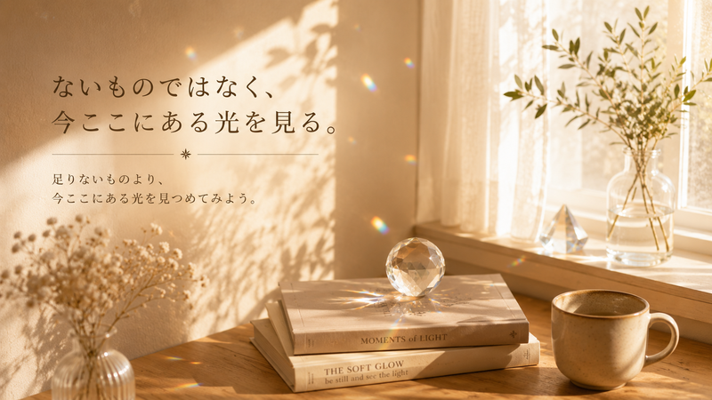 ないものではなく。今ここにある光を見る。