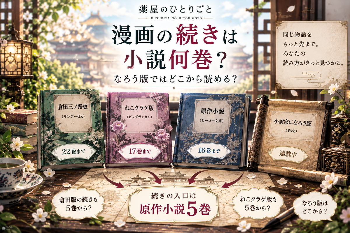 薬屋のひとりごと』漫画の続きは小説何巻？倉田版・ねこクラゲ版・な