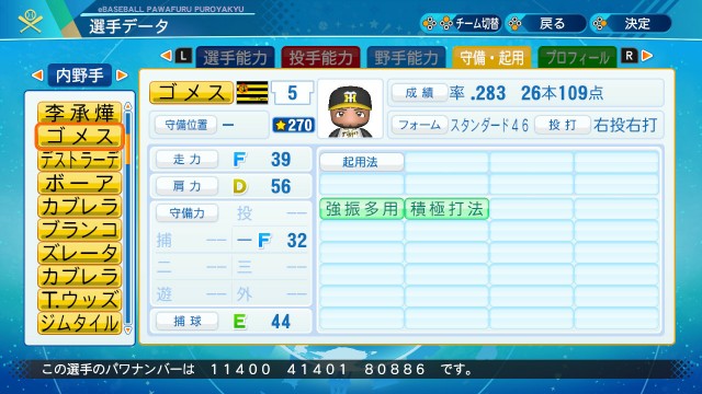 マウロ ゴメス パワプロ パワプロのやつ