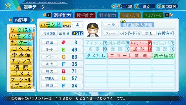 スティーブ・ハモンド【パワプロ2020】 パワプロのやつ