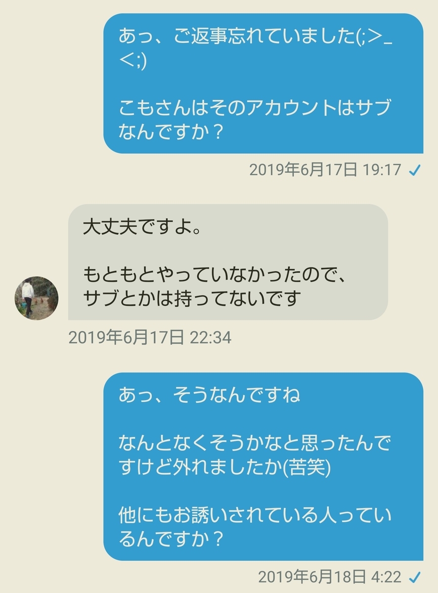 f:id:glglsti2019:20190731161752j:plain Twitter(ツイッター)の営業DM(ダイレクトメール)で代理店の海外案件がブラックな話の様子4
