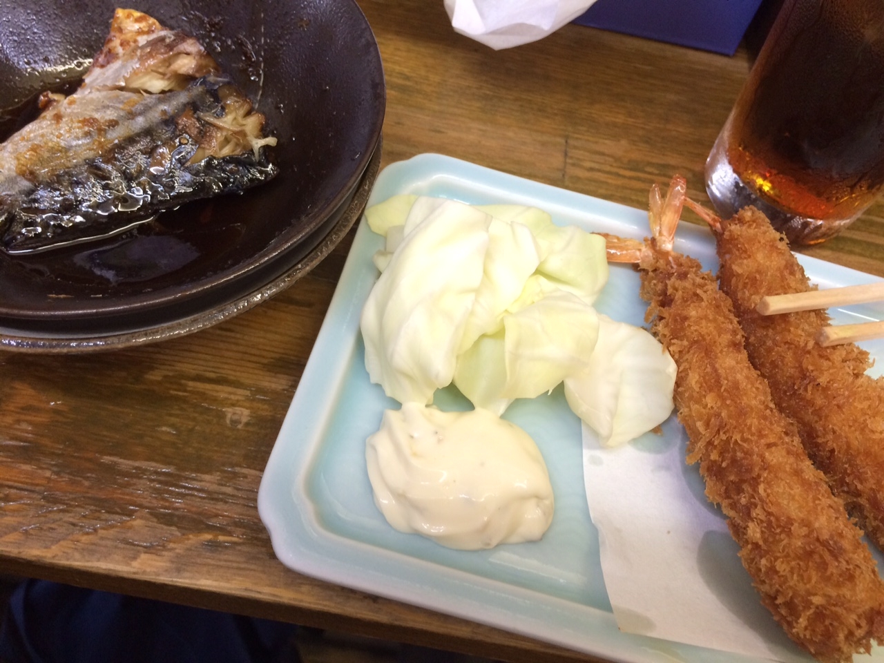 エビフライ、鯖の煮付け@四条大宮 庶民