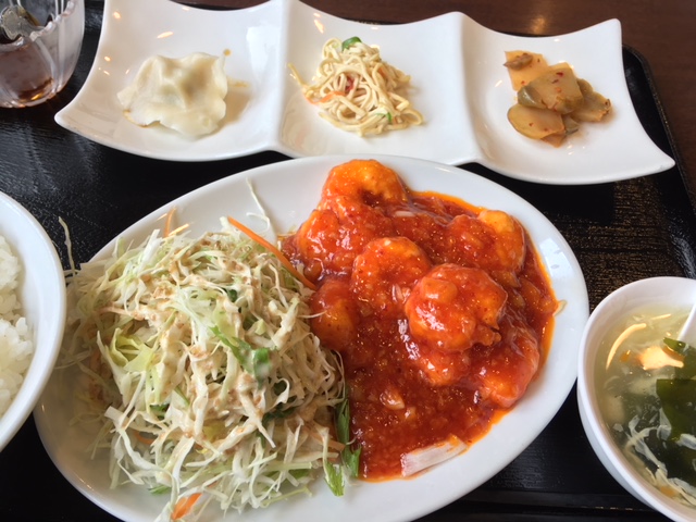 エビチリ定食@島之内 逸香園