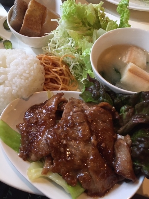 豚肉の生姜焼き@東心斎橋　カフェ　イッチィ