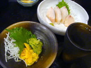 ホヤの酢の物とカンパチ