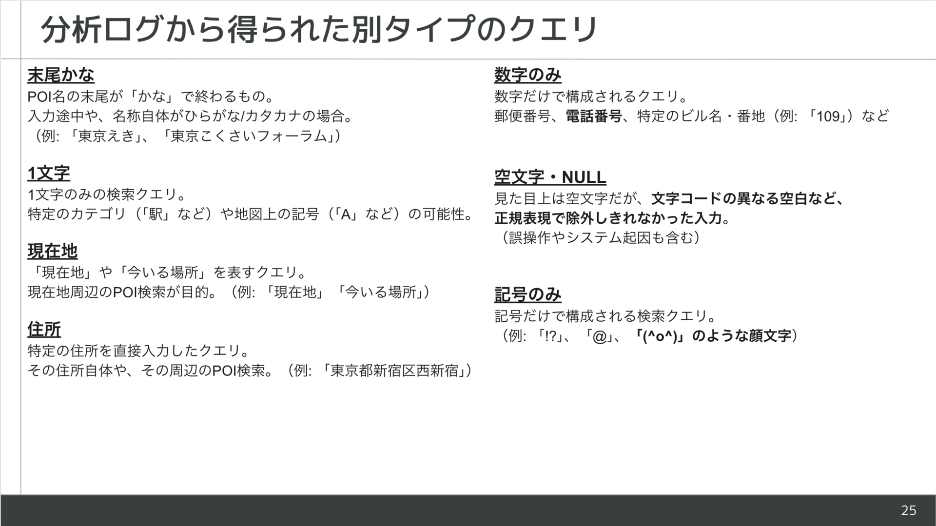 今回得られた対応するげきクエリ種別)