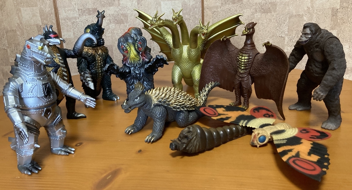 キングギドラ 2体☆貴重な2本角☆タグ付き歴代怪獣ボックス版
