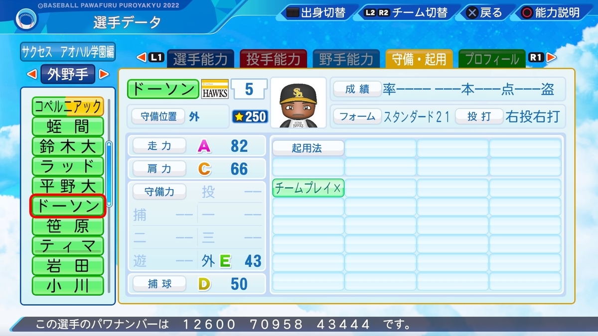 【パワプロ2022・再現】ケナード・ドーソン（イギリス代表） パワプロデータ拡張センター