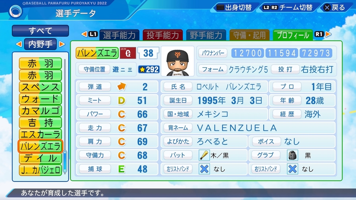 パワプロ2022・再現】ロベルト・バレンズエラ（メキシコ代表