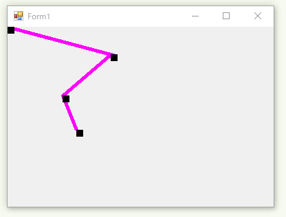 Drawlinesで直線の描画と その頂点を表示してマウスドラッグ 午後わてんのブログ