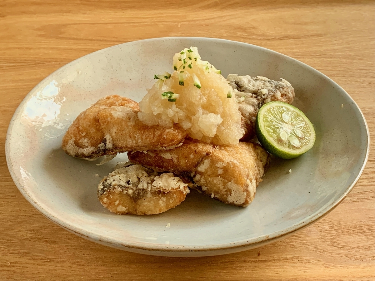 鯖の竜田揚げみぞれ酢和え