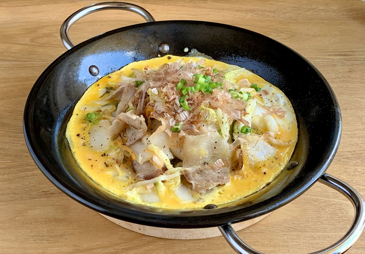白菜漬けと豚バラのバター炒め