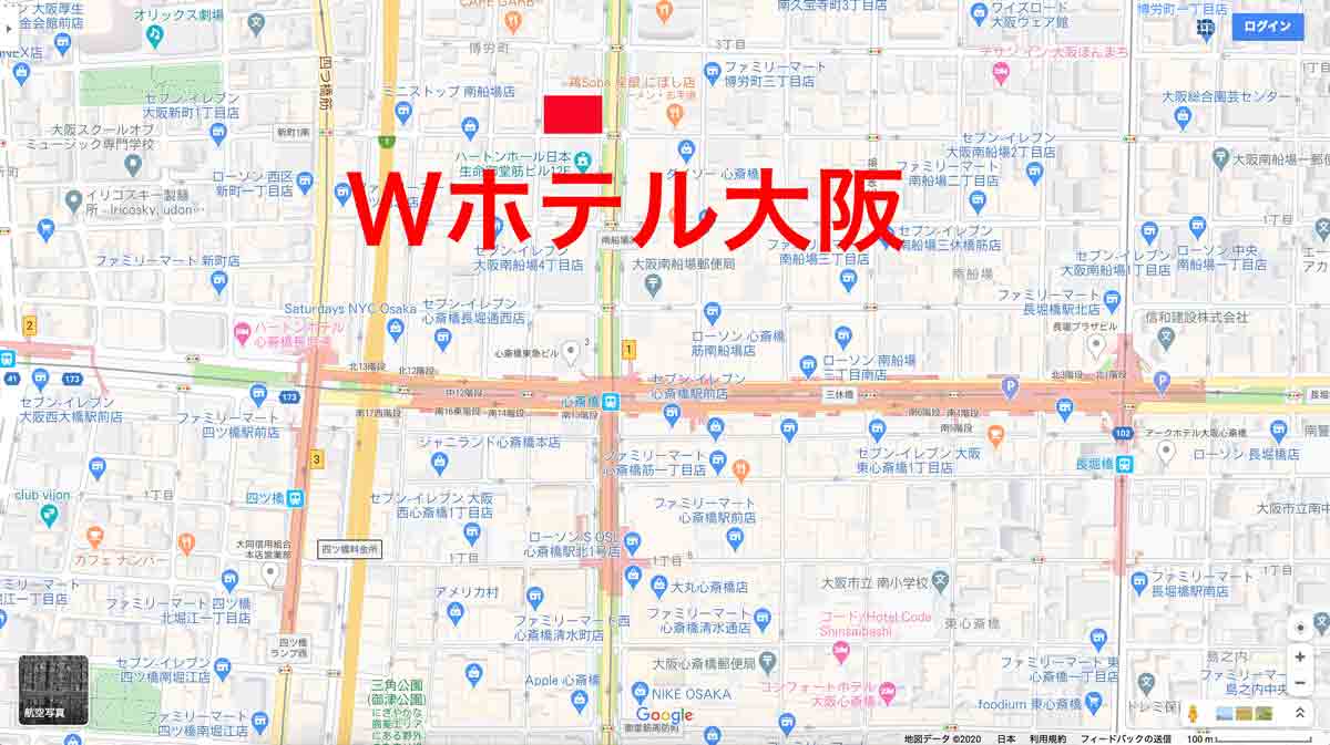 Wホテル大阪のアクセス/地図