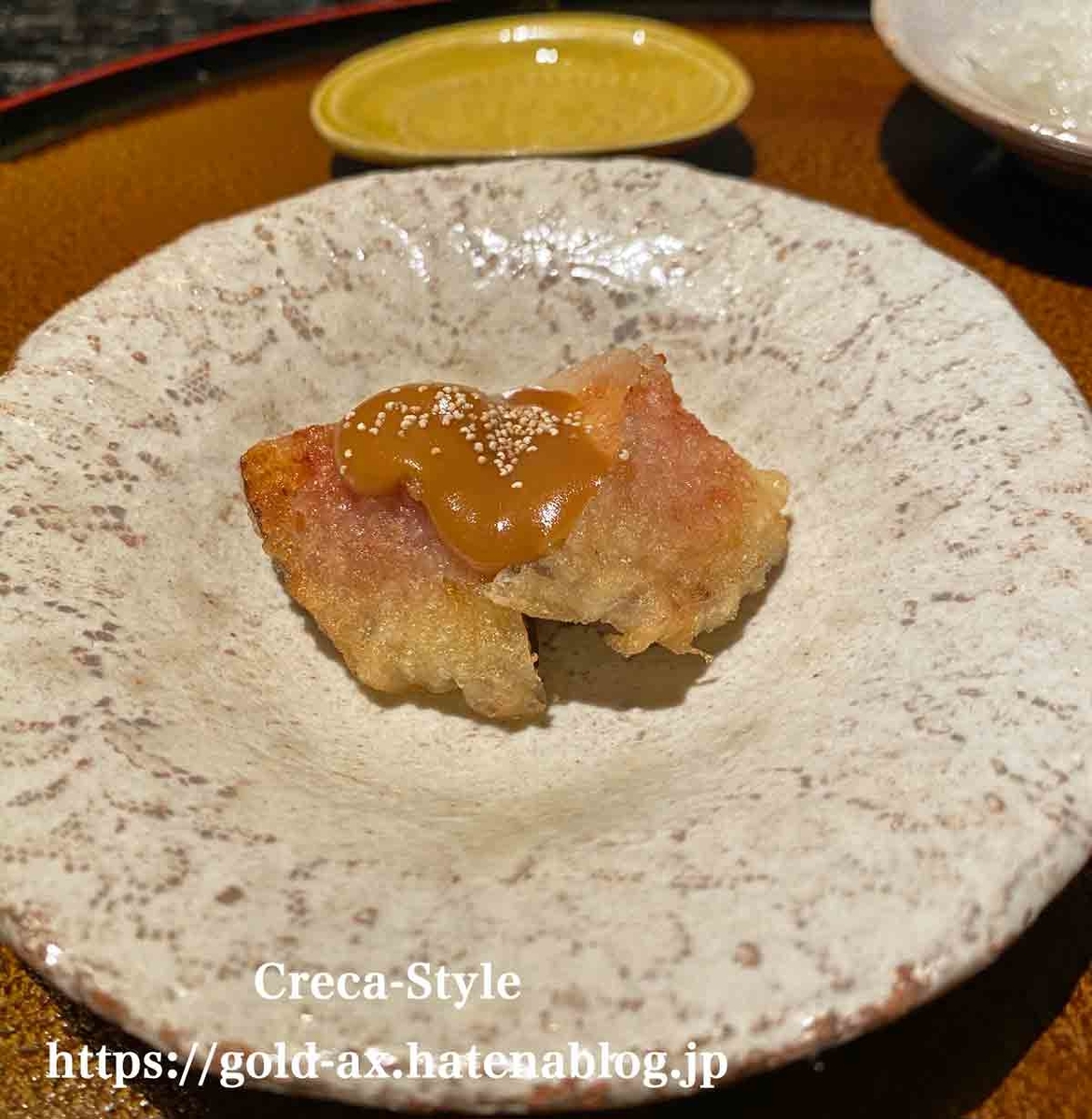 イチジクの胡麻味噌乗せ