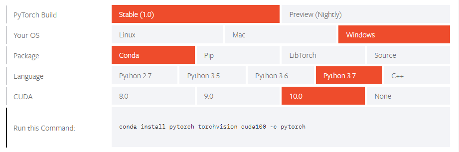 PyTorchをダウンロード