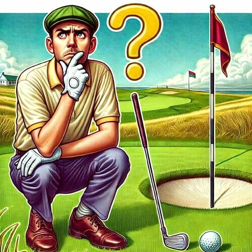 疑問に思っているゴルファー