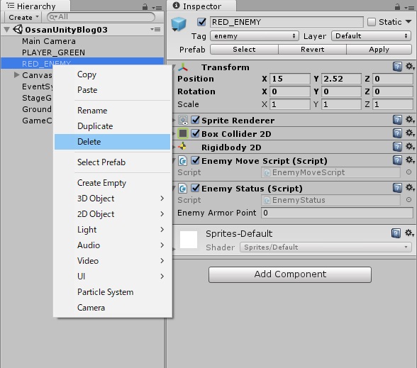 Delete unnecessary enemy objects from Scene