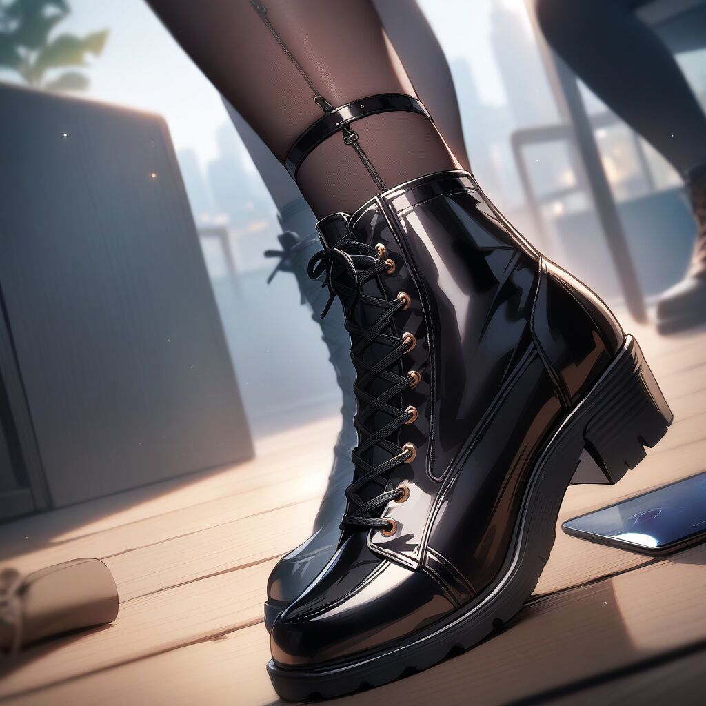 靴 ai cross laced footwear (クロスレース靴) by Animagine XL V3.1 - AI