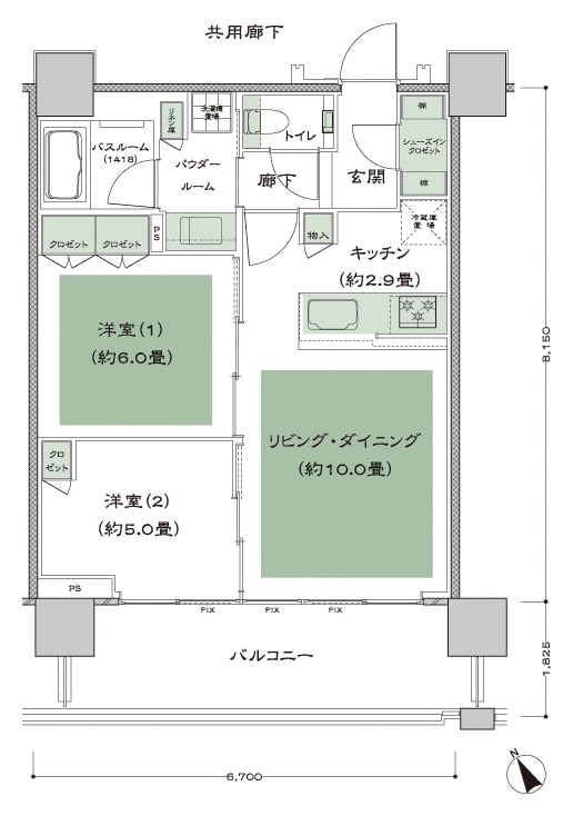 55A-標準 type間取り図（公式HPより抜粋）