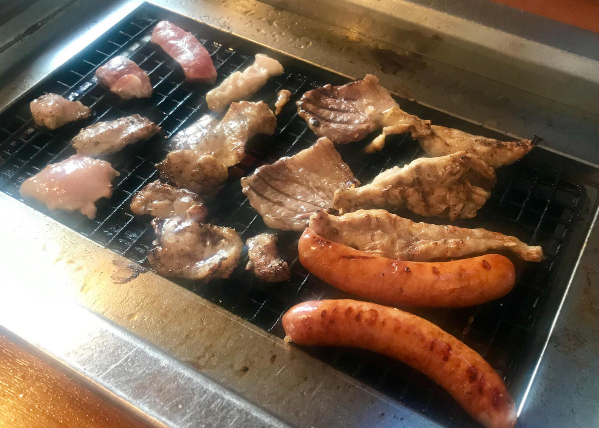 焼いている様子