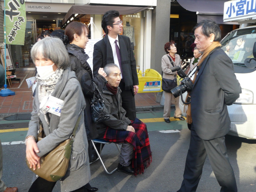 小宮山洋子の応援にかけつけた羽田孜元総理