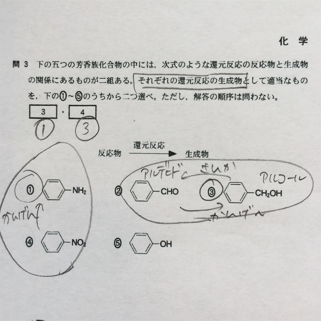 19センター化学 第4問 問3 アルコールの酸化の語呂合わせ 入試化学を語呂合わせで解く大学入試ゴロ化学 19センター化学 第4問 問3 アルコールの酸化の語呂合わせ 入試化学を語呂合わせで解く大学入試ゴロ化学