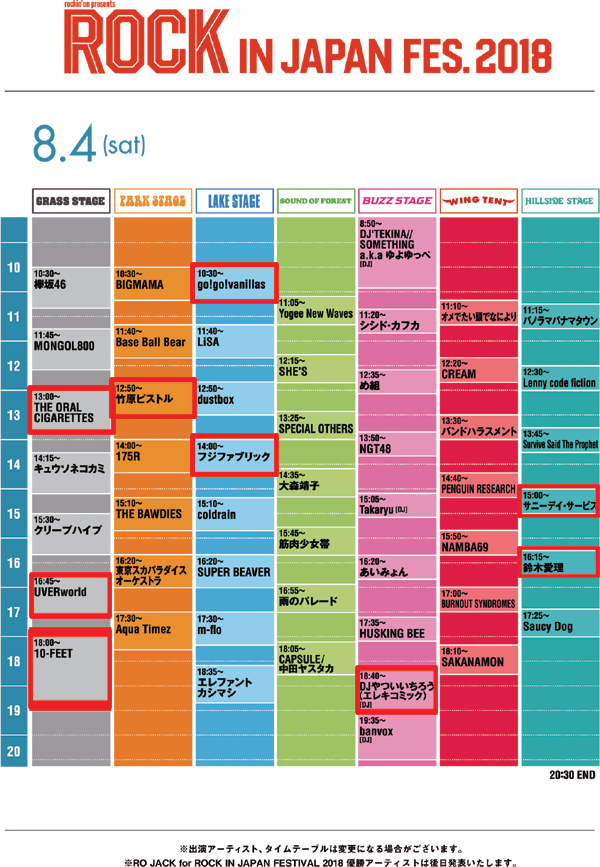 ROCK IN JAPAN 駐車券 西 駐車場 8/11 LuckyFes\u002725、タイムテーブルを発表！しなこから始まりヘッドライナー