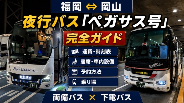両備バスと下電バスが運行する福岡~岡山の夜行バス「ペガサス号」完全ガイド