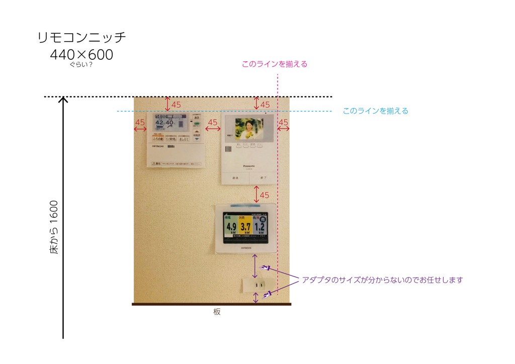 Illustratorで自作したリモコンニッチの設計図