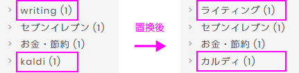 サイドバーのカテゴリー一覧