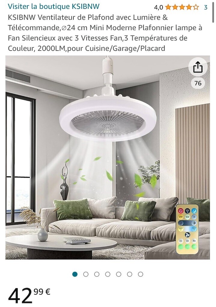 【パリ】フランスでも買える！「天井電気×扇風機」 - パリ・東京でモンテッソーリな子育て