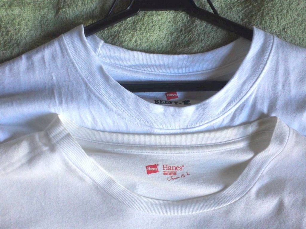 hanes beefyとjapan fitの比較