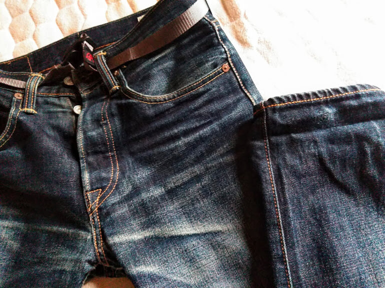 穿きこんだ501CTの色落ち