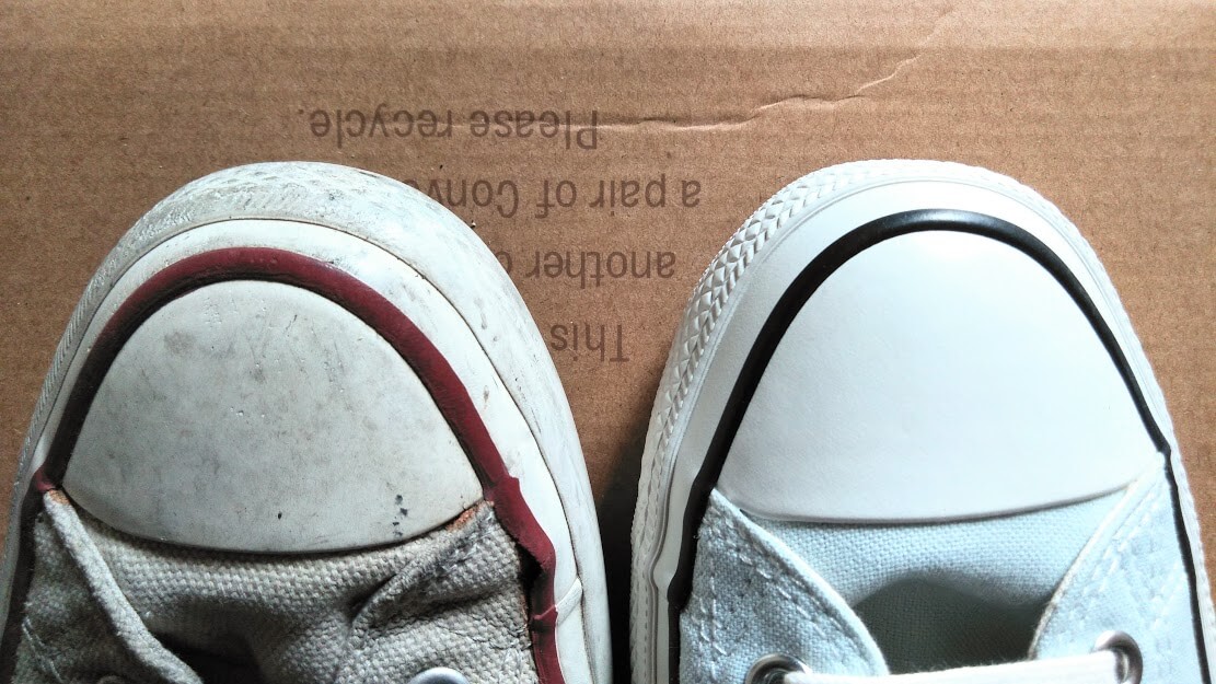 コンバースアディクトとe.c.labオールスターのシルエット比較