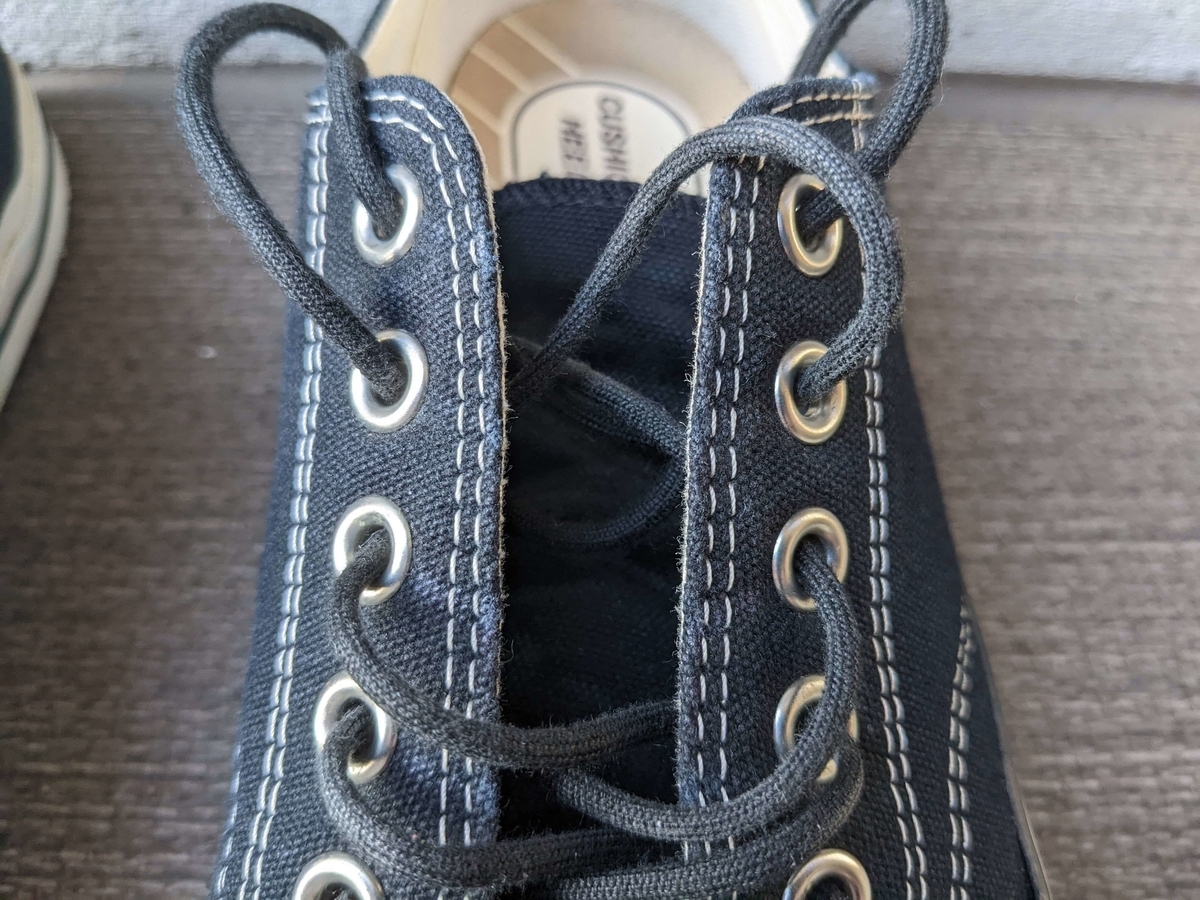 コンバースアディクトのアッパーの色落ち