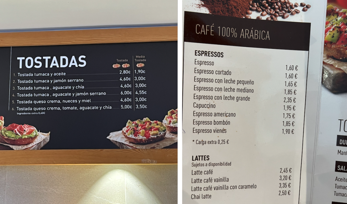 Bertiz menu
