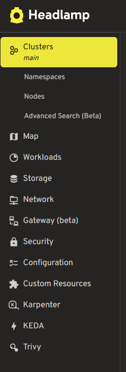 プラグインが左ペインメニューに表示