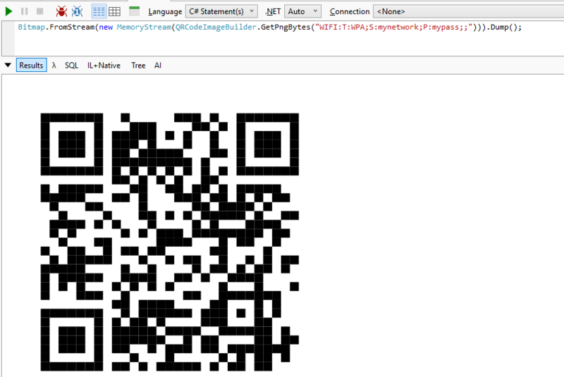 LINQPadでQRコード表示