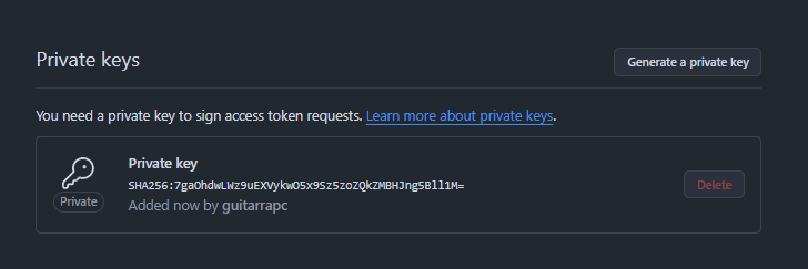 Private Keyが生成される