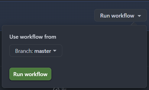 workflow_dispatchで実行