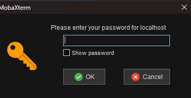 VNCパスワードの入力